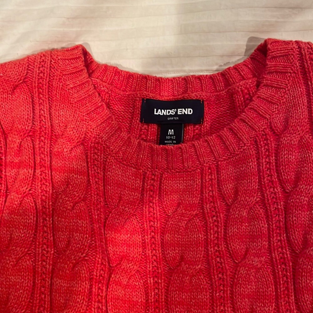 Lands’ End orange sweater